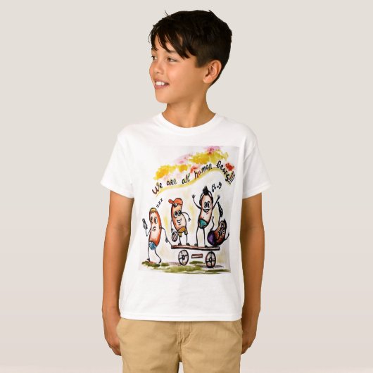我々は男の子のための人間の豆のTシャツ10代のだ Tシャツ (正面フル)