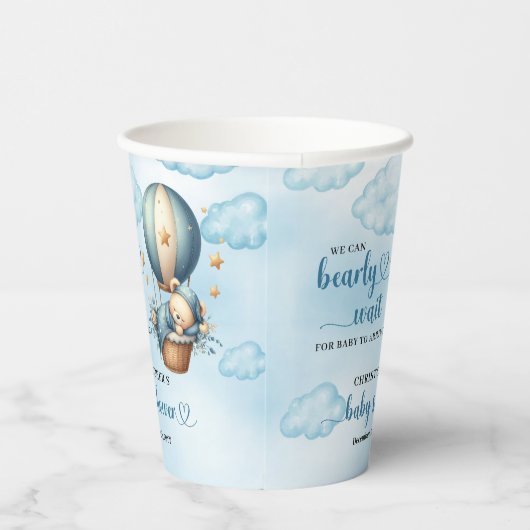 我々は男の子のシャワー熱い気球を待つことができる 紙コップ (右)