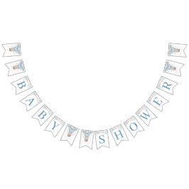 我々は男の子の双子の赤ちゃんシャワーを待つことができる バンティングフラッグ