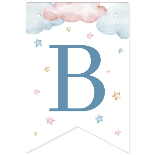 我々は男の子の双子の赤ちゃんシャワーを待つことができる バンティングフラッグ (第3の旗)