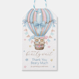 我々は男の子の双子を待つことができ感謝 ギフトタグ