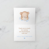 我々は男の子の赤ちゃんのシャワーサンキューカードを待つ サンキューカード (内部)