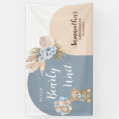 我々は男の子の赤ちゃんシャワーのバナーを待つことができる 横断幕 (縦)