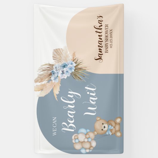 我々は男の子の赤ちゃんシャワーのバナーを待つことができる 横断幕 (縦)