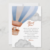 我々は男の子の赤ちゃんシャワーを待つことができる サンキューカード (正面)