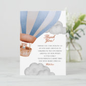 我々は男の子の赤ちゃんシャワーを待つことができる サンキューカード (スタンド正面)