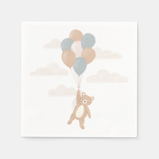 我々は男の子の赤ちゃんシャワーを待つことができる スタンダードカクテルナプキン (正面)