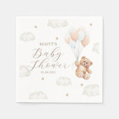 我々は男の子の赤ちゃんシャワーを待つことができる スタンダードカクテルナプキン (正面)