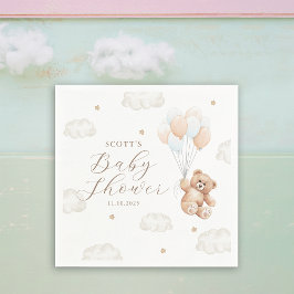 我々は男の子の赤ちゃんシャワーを待つことができる スタンダードカクテルナプキン