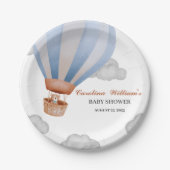 我々は男の子の赤ちゃんシャワーを待つことができる ペーパープレート (正面)