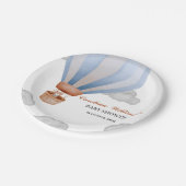 我々は男の子の赤ちゃんシャワーを待つことができる ペーパープレート (アングル)