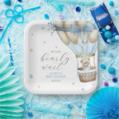 我々は男の子の赤ちゃんシャワーを待つことができる ペーパープレート (パーティー)