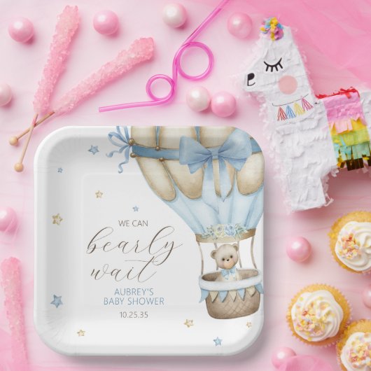 我々は男の子の赤ちゃんシャワーを待つことができる ペーパープレート (パーティー)