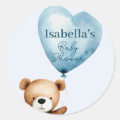 我々は男の子の赤ちゃんシャワーを待つことができる ラウンドシール (正面)