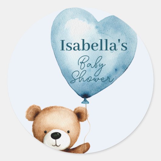 我々は男の子の赤ちゃんシャワーを待つことができる ラウンドシール (正面)