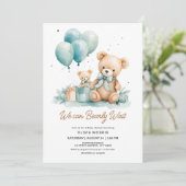 我々は男の子の赤ちゃんシャワーを待つことができる 招待状 (スタンド正面)