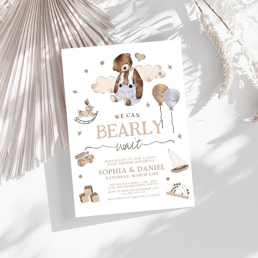 我々は男の子の赤ちゃんシャワーを待つことができる 招待状