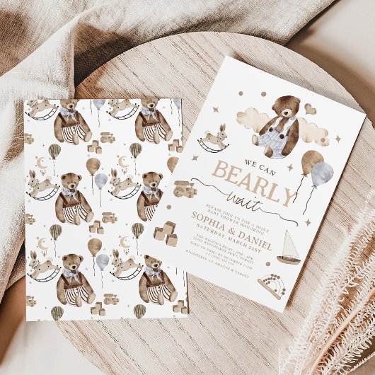 我々は男の子の赤ちゃんシャワーを待つことができる 招待状