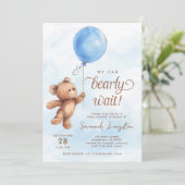 我々は男の子の赤ちゃんシャワーを待つことができる 招待状 (スタンド正面)