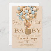 我々は男の子の赤ちゃんシャワー招待状を待つことができる。 招待状 (正面/裏面)