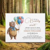 我々は男の子を待つことができる気球のベビーシャワー 招待状
