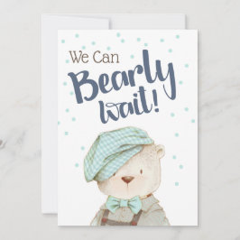 我々は男の子ウッドランド熊ベビーシャワーを待つことができる 招待状