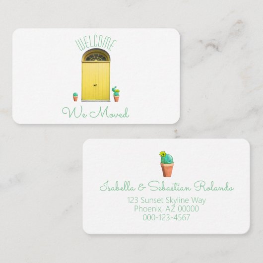 我々は発表の南西イエロードアサボテンを移動 名刺 (正面/裏面)