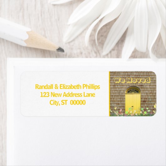 我々は発表の黄色い花の両扉を移動 ラベル (インサイチュ)