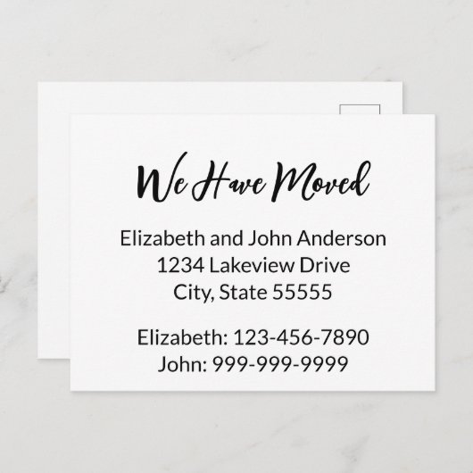 我々は白黒の動く発表を引っ越した ポストカード (正面/裏面)