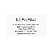 我々は白黒の動く発表を引っ越した ラベル (正面)