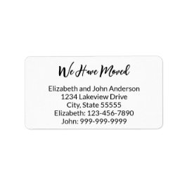 我々は白黒の動く発表を引っ越した ラベル