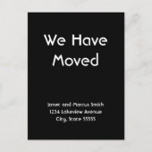 我々は白黒の動く発表を引っ越した 案内ポストカード (正面)