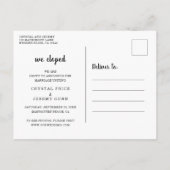 我々は白黒ハートの駆け結婚落ち 案内ポストカード (裏面)