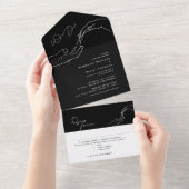 我々は白黒モダンだ結婚 オールインワン招待状 (貼ってはがせる)