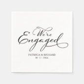 我々は白黒婚約した婚約パーティ スタンダードカクテルナプキン (正面)