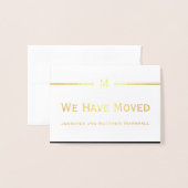 我々は白黒金ゴールドの動きの発表を移動 箔カード (封筒付き正面)