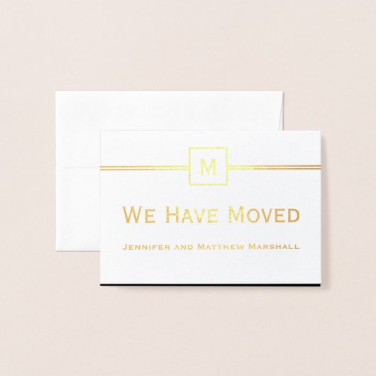 我々は白黒金ゴールドの動きの発表を移動 箔カード (封筒付き正面)