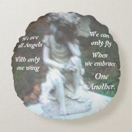 我々は皆エンジェル枕だ ラウンドクッション