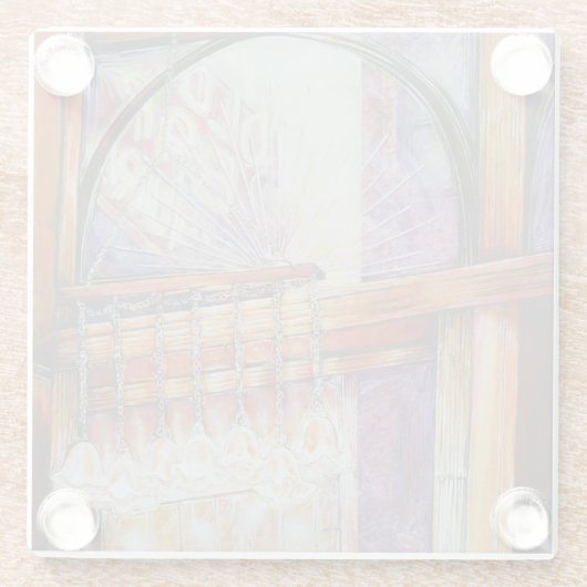 我々は皆同じ光飛んでいるをのまわりに持っている。 ガラスコースター (裏面)