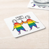 我々は皆平等だ スクエアペーパーコースター (アングル)