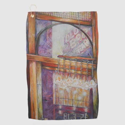 我々は皆飛んでいる同のまわりにじ光だ ゴルフタオル (正面)