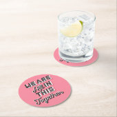 我々は皆、この共同で紙·ピンク ラウンドペーパーコースター (インサイチュ)