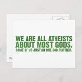 我々は皆、ほとんどの神々について無神論者である… ポストカード (正面/裏面)