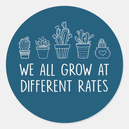 我々は皆、先生サボテン違うの割合で成長する ラウンドシール (正面)