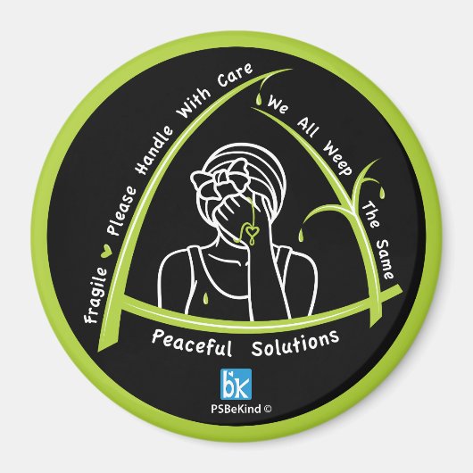 我々は皆、同じ2_3インチのラウンドマグネットを泣く マグネット (正面)