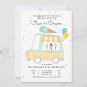 我々は皆、4つのアイスクリーム4th誕生日パーティーを叫ぶ 招待状 (正面)