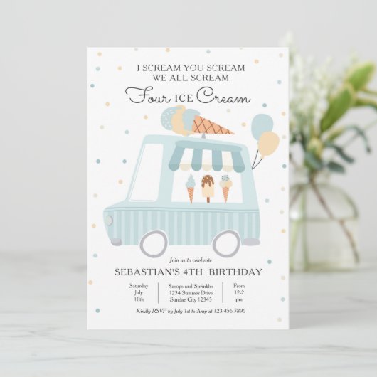 我々は皆、4つのアイスクリーム4th誕生日パーティーを叫ぶ 招待状 (スタンド正面)