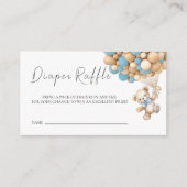 我々は真摯に待つことができるテディバルーンラッフルチケット エンクロージャーカード (正面)