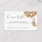 我々は真摯に待つことができるテディバルーンラッフルチケット エンクロージャーカード (正面)