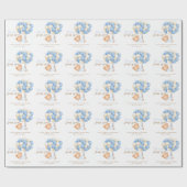 我々は真摯に待つことができるテディバルーン男の赤ちゃんシャワー ラッピングペーパー (フラット)